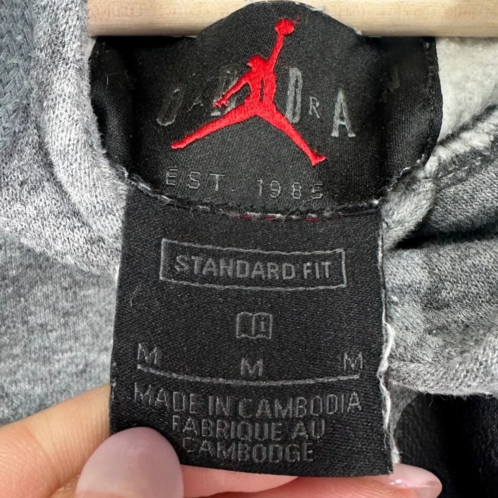 Jordan Jumpman‎ Fleece Hoodie Mens Large Grey Logo Graphic Pullover Classic